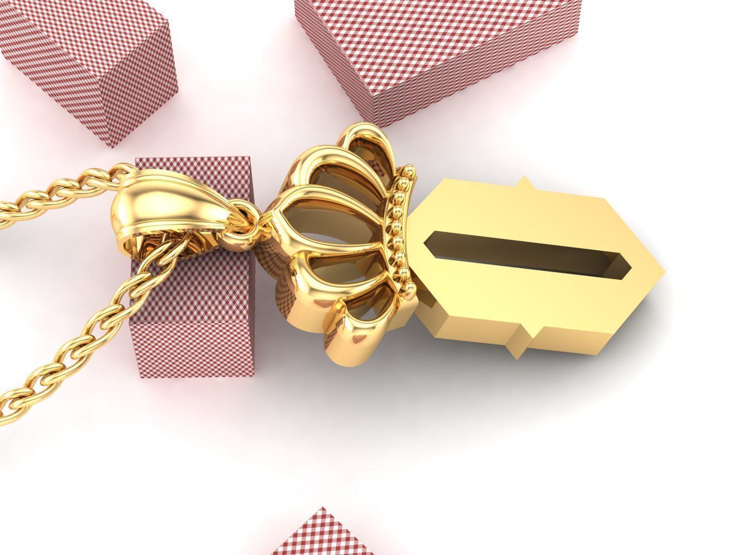 O Pendant Letter Jewelry Version 7 3D model_4