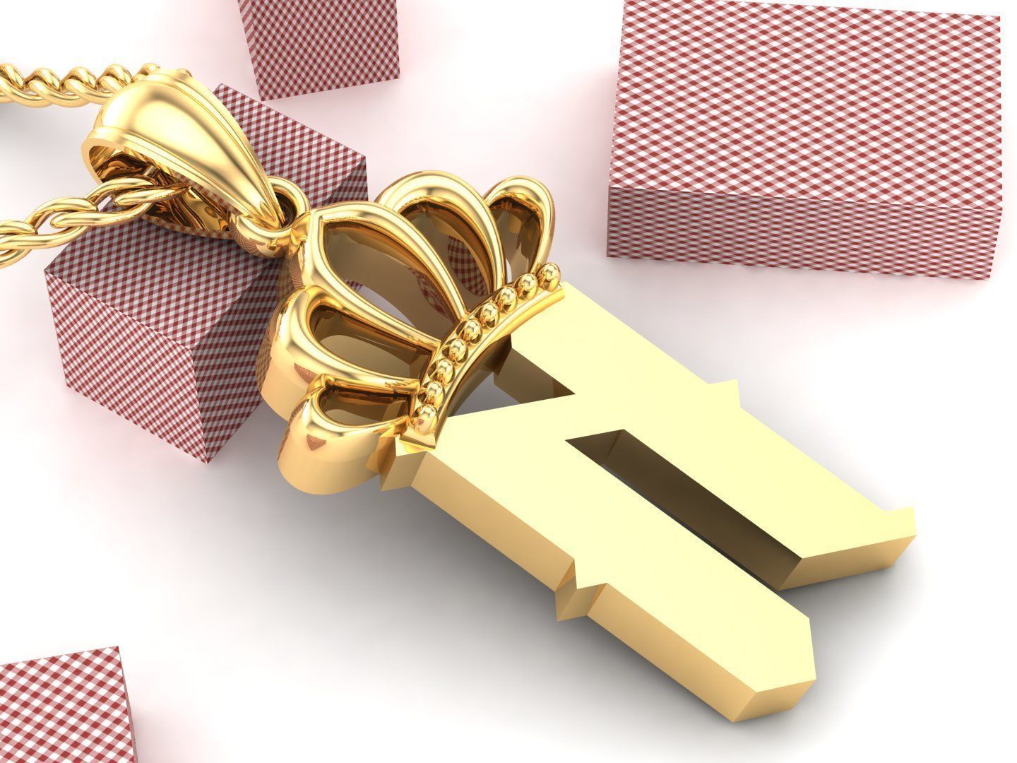 N Pendant Letter Jewelry Version 7 3D model_2