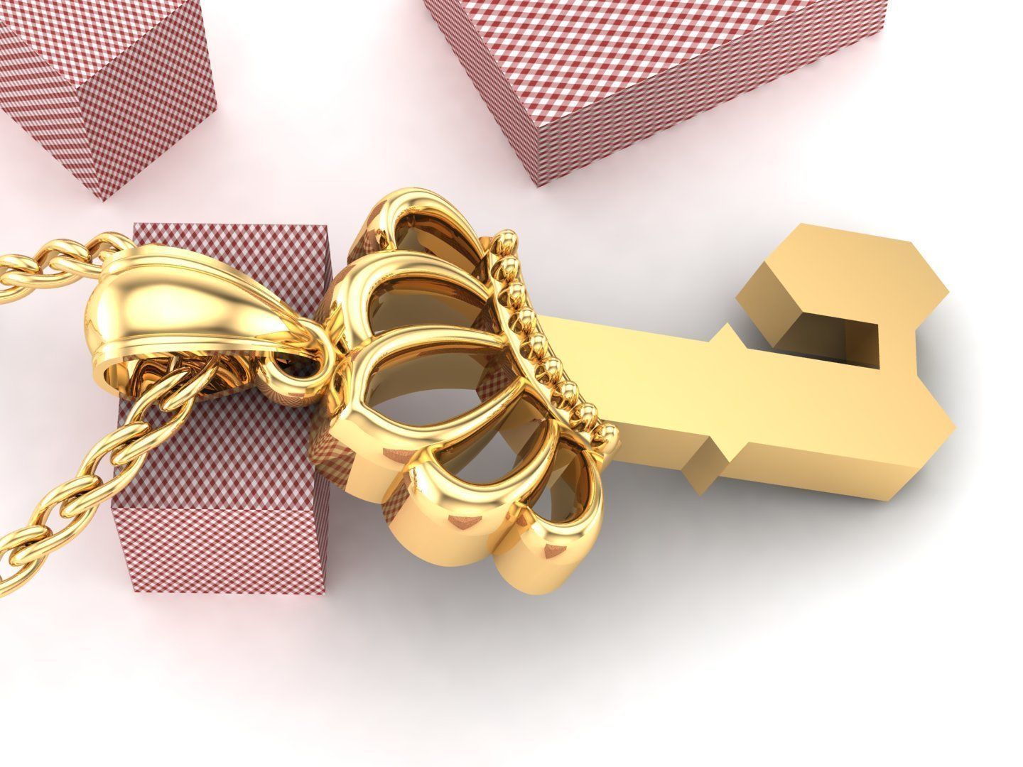 L Pendant Letter Jewelry Version 7 3D model_4