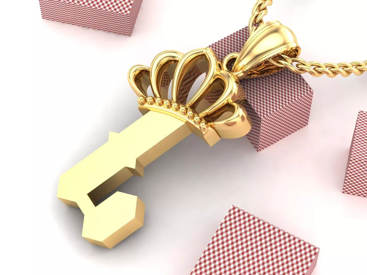 L Pendant Letter Jewelry Version 7 3D model_0