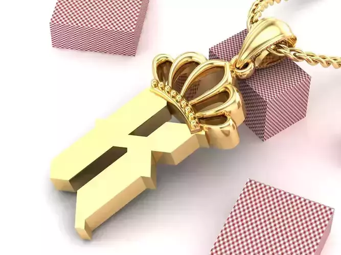 K Pendant Letter Jewelry Version 7 3D model K Pendant Letter Jewelry Version 7 3D model