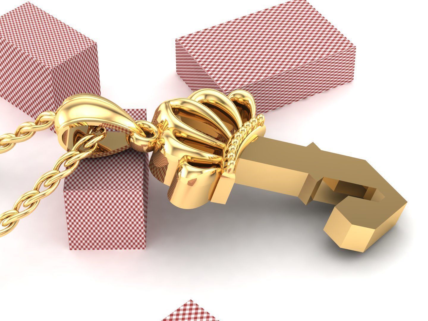 J Pendant Letter Jewelry Version 7 3D model_4