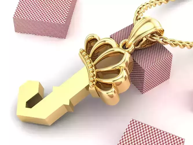 J Pendant Letter Jewelry Version 7 3D model J Pendant Letter Jewelry Version 7 3D model