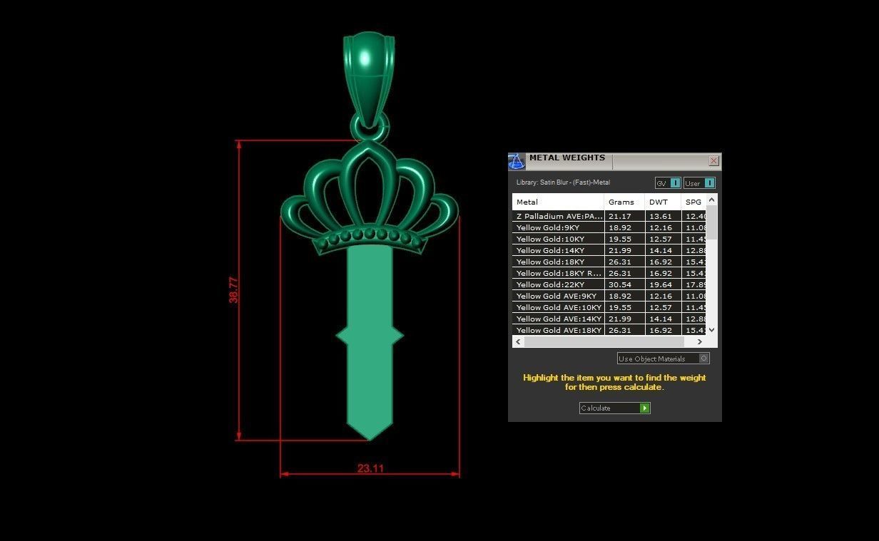 I Pendant Letter Jewelry Version 7 3D model_1