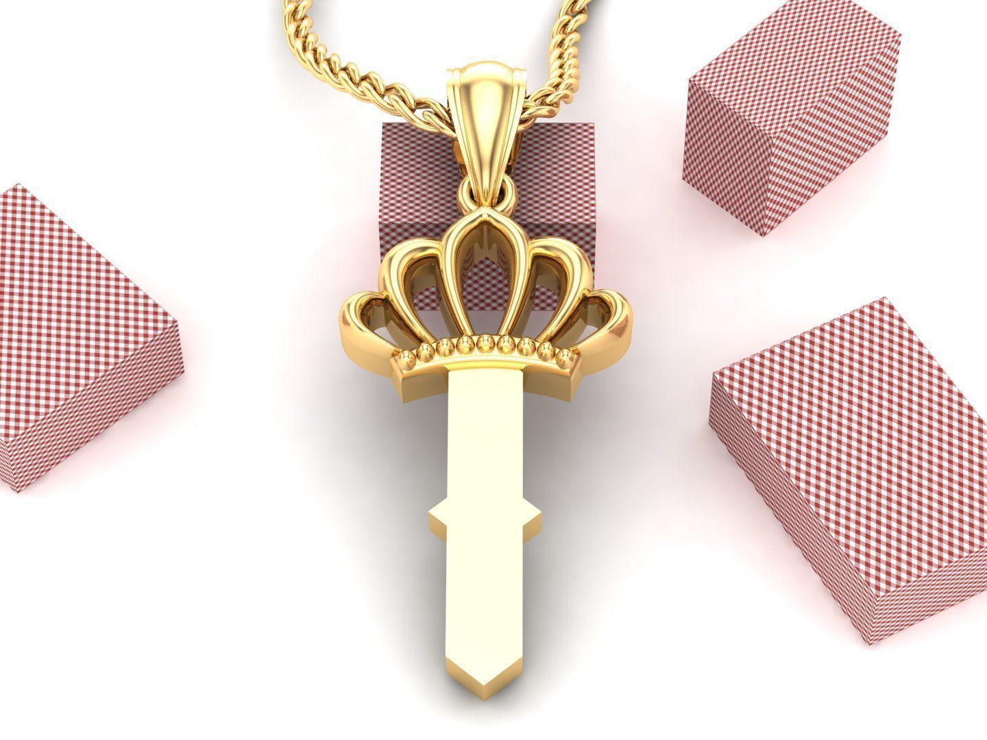 I Pendant Letter Jewelry Version 7 3D model_3