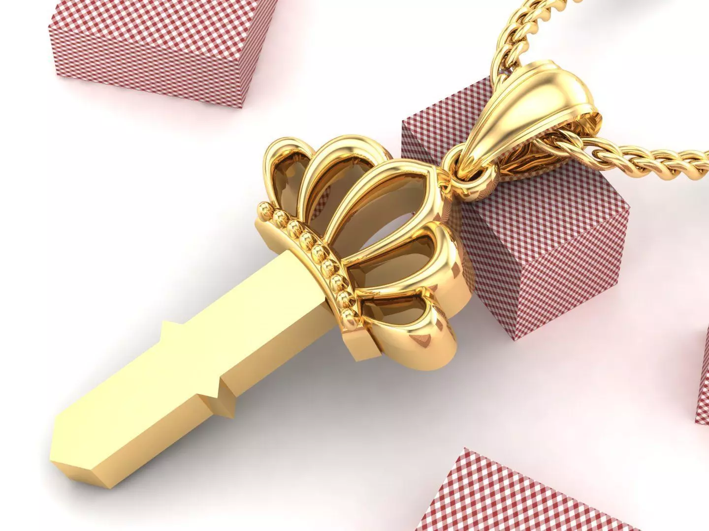 I Pendant Letter Jewelry Version 7 3D model_0