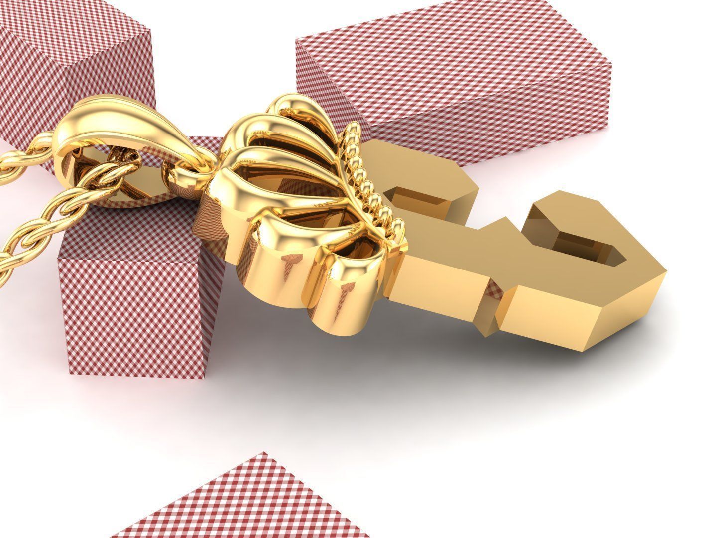 E Pendant Letter Jewelry Version 7 3D model_4