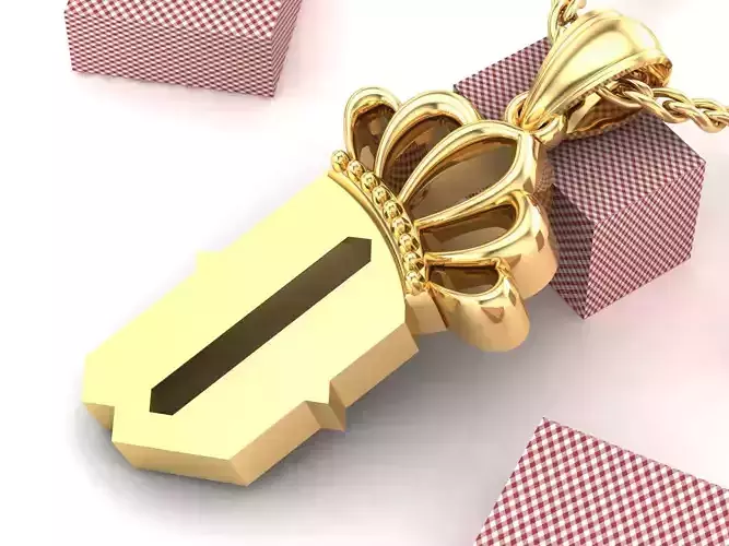 D Pendant Letter Jewelry Version 7 3D model D Pendant Letter Jewelry Version 7 3D model