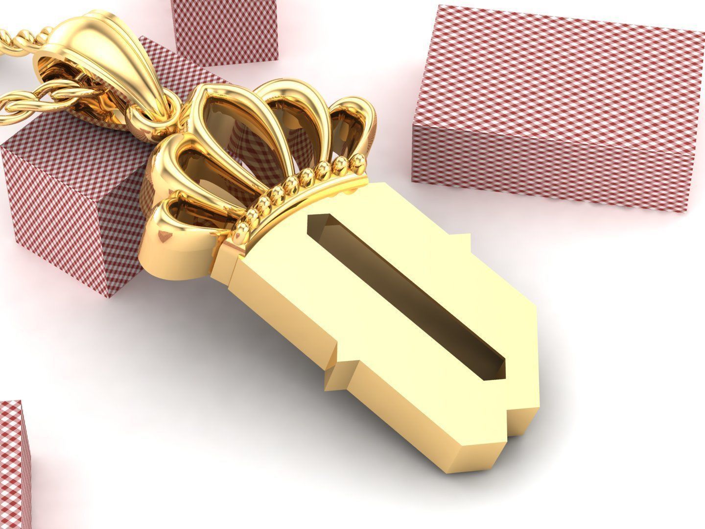 D Pendant Letter Jewelry Version 7 3D model_2