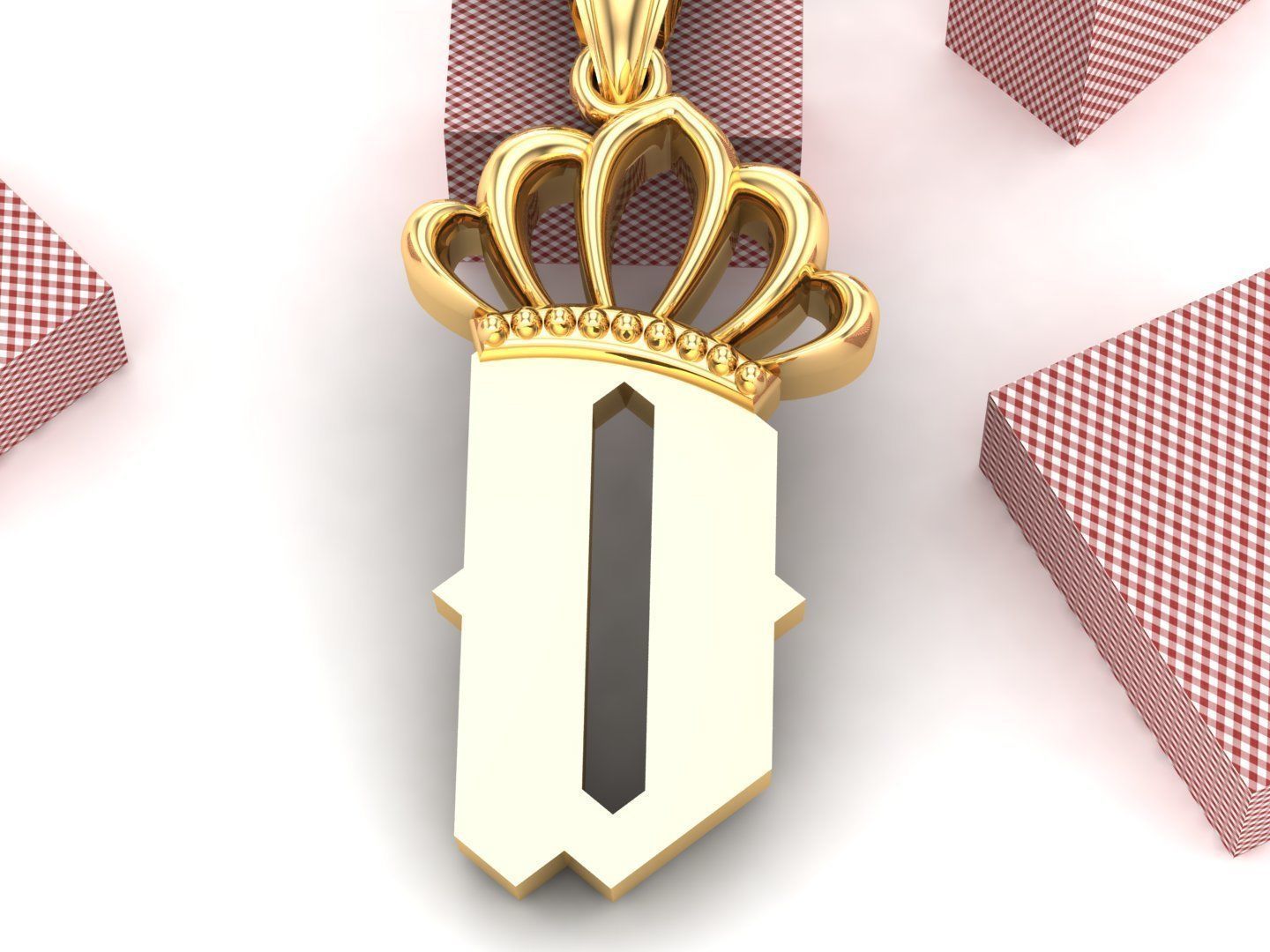 D Pendant Letter Jewelry Version 7 3D model_3