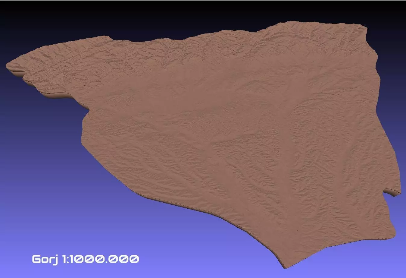 Romania 3D Map of Gorj County 1 to 1000000 3D print model_0