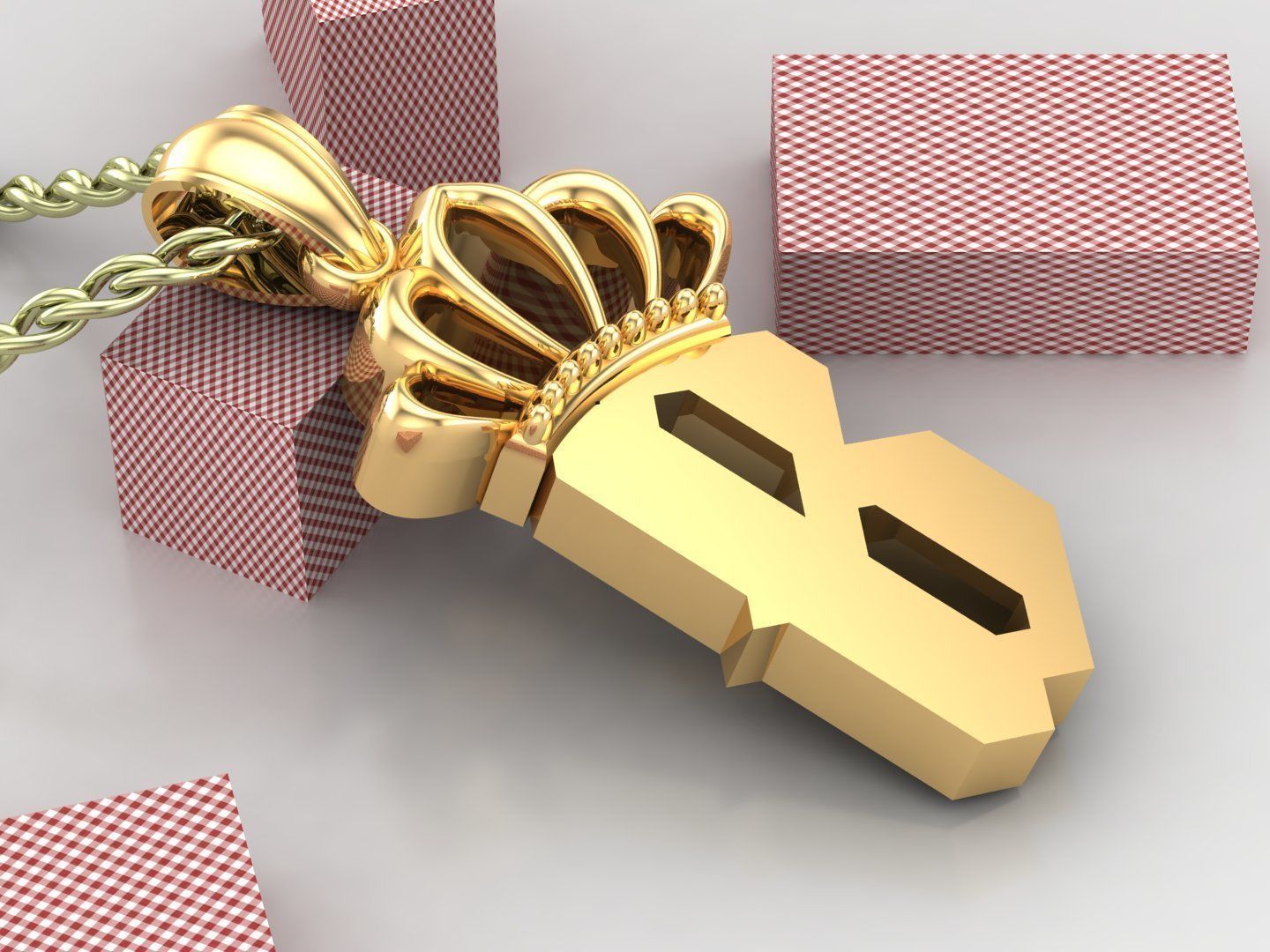 B Pendant Letter Jewelry Version 7 3D model_4