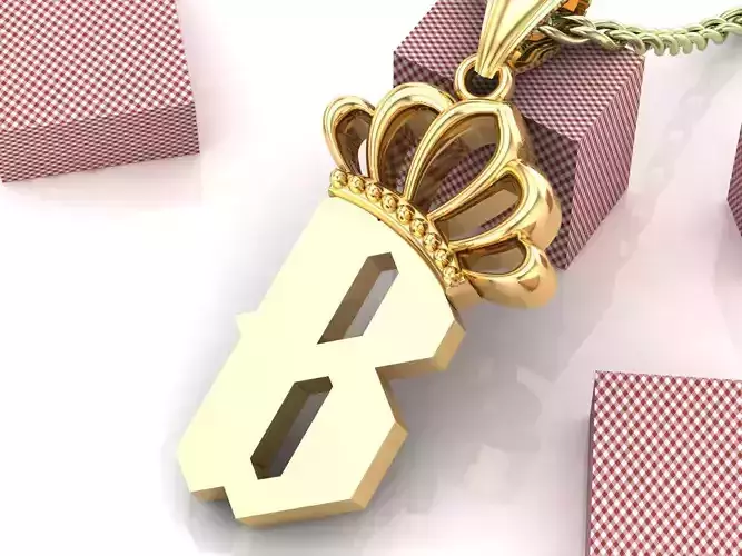 B Pendant Letter Jewelry Version 7 3D model B Pendant Letter Jewelry Version 7 3D model