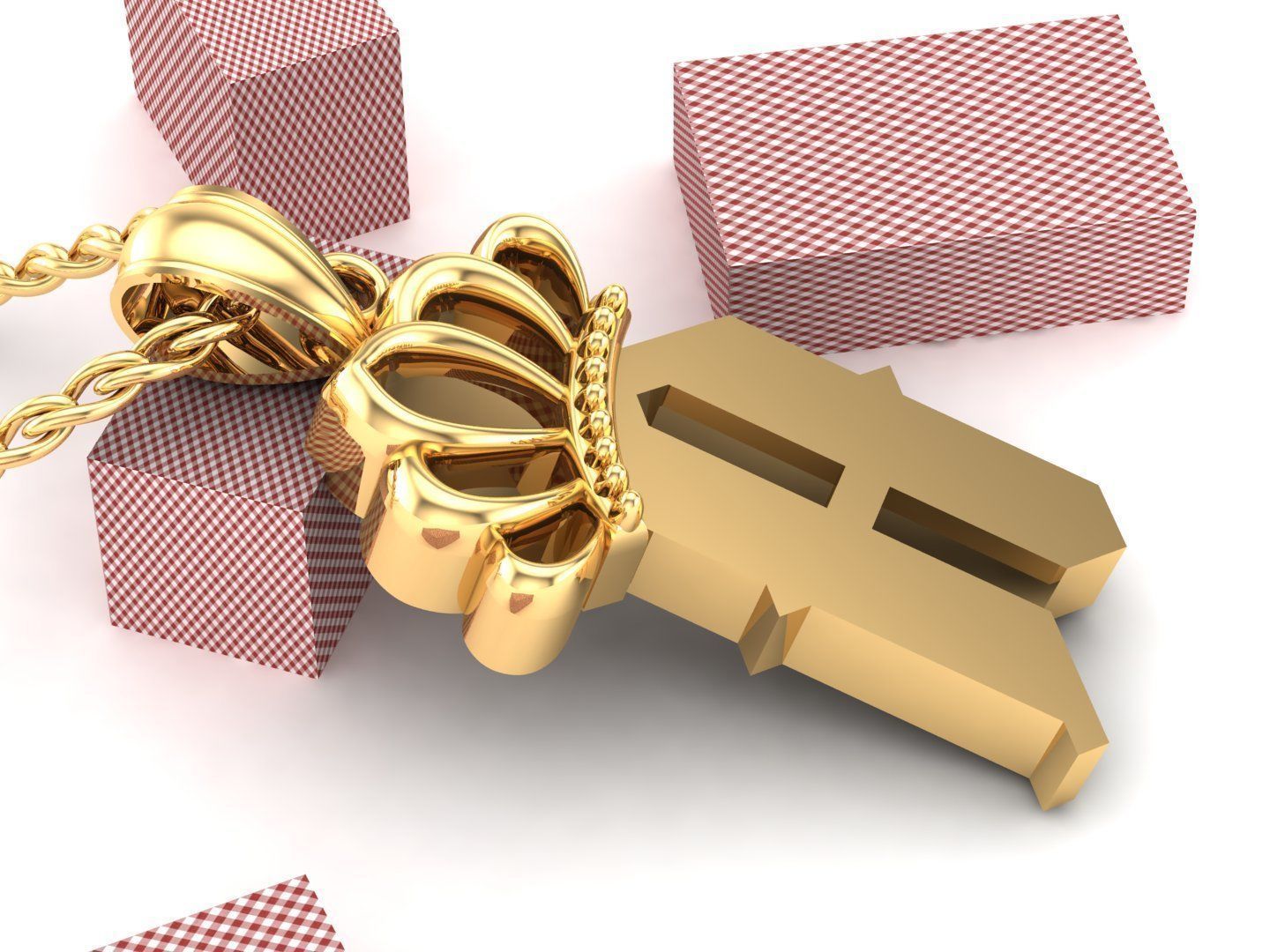 A Pendant Letter Jewelry Version 7 3D model_4