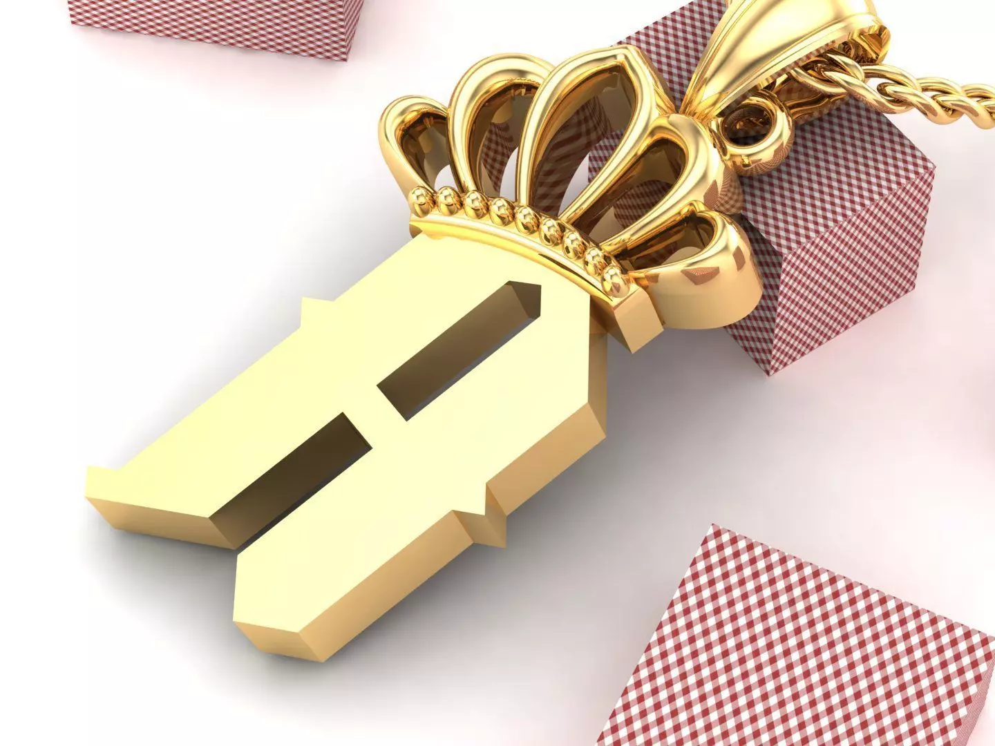 A Pendant Letter Jewelry Version 7 3D model_0