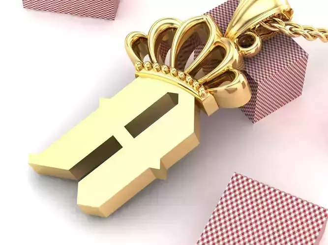 A Pendant Letter Jewelry Version 7 3D model A Pendant Letter Jewelry Version 7 3D model