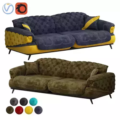 casette modern sofa 3D model