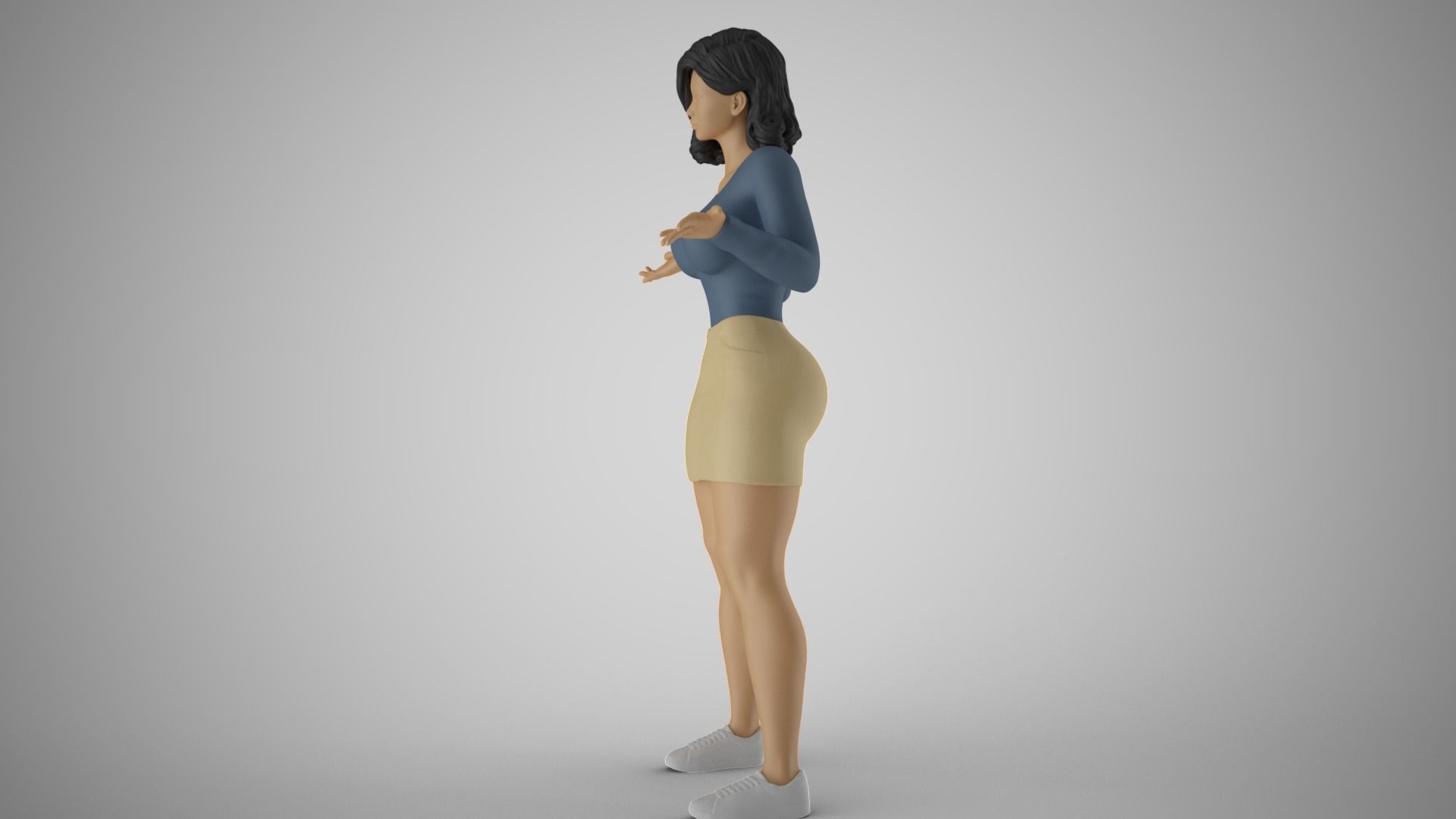 Girl Try to Tell Troubles 3D print model_9