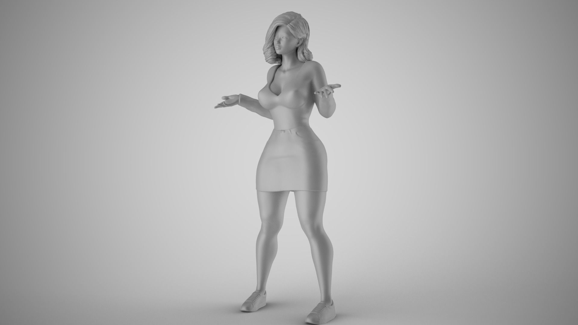 Girl Try to Tell Troubles 3D print model_1