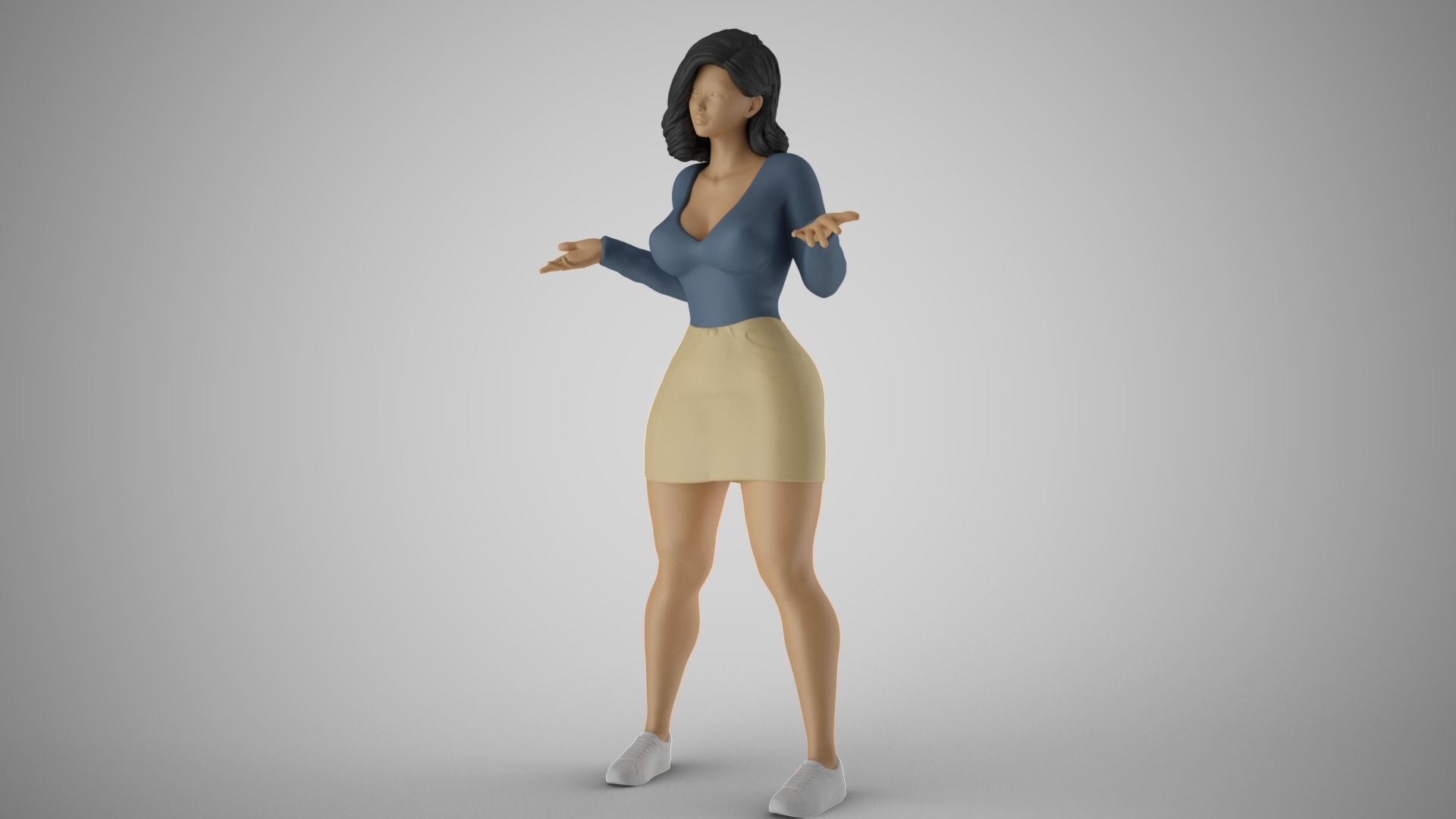 Girl Try to Tell Troubles 3D print model_10