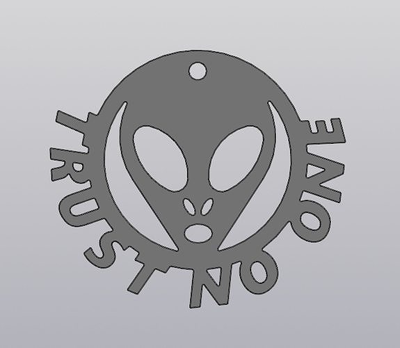 Trust no one Keychain Free 3D print model