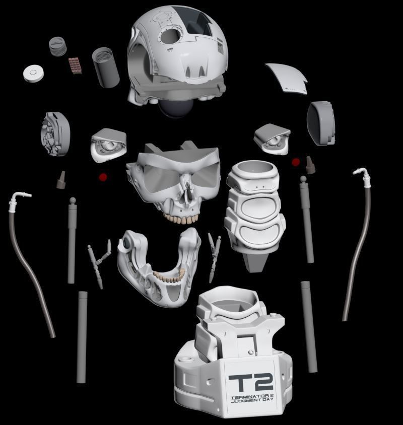 T-800 Skull Terminator 2 Judgment Day Replica 3D print model_26