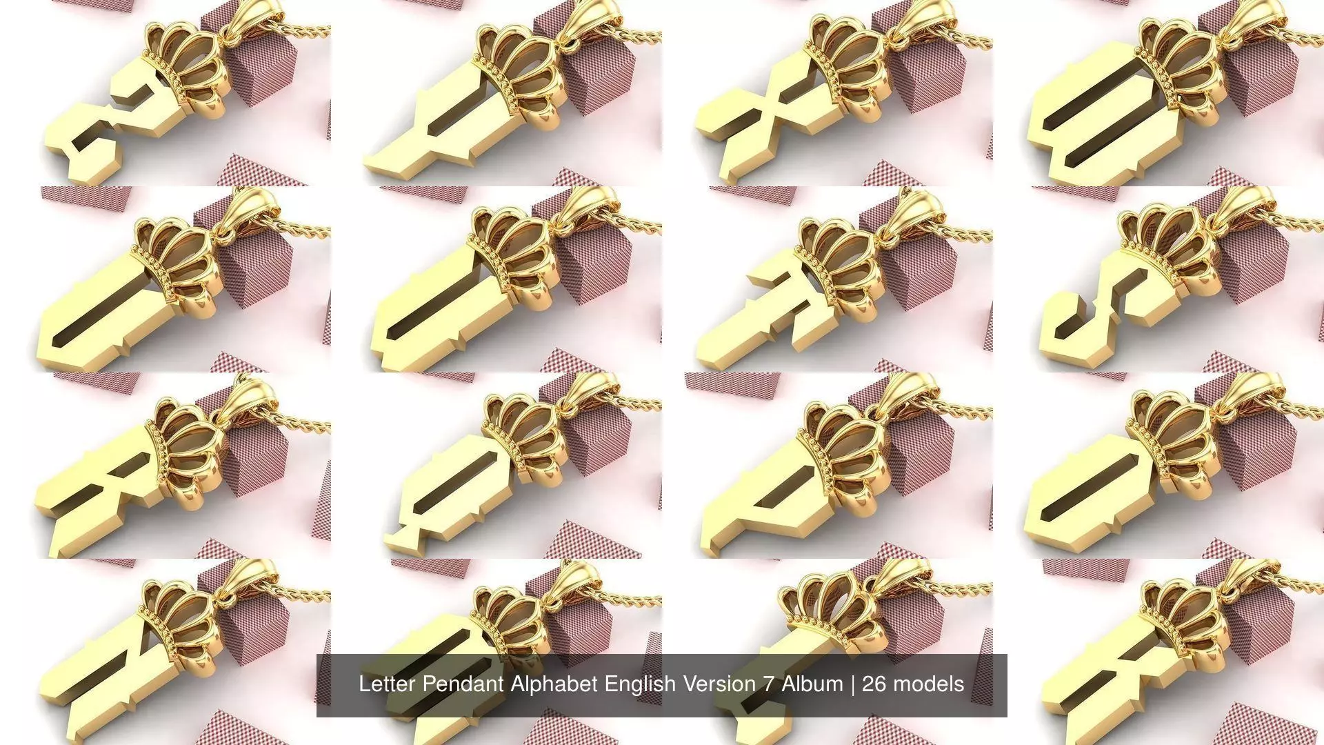 Letter Pendant Alphabet English Version 7 Album 3D Model Collection_1