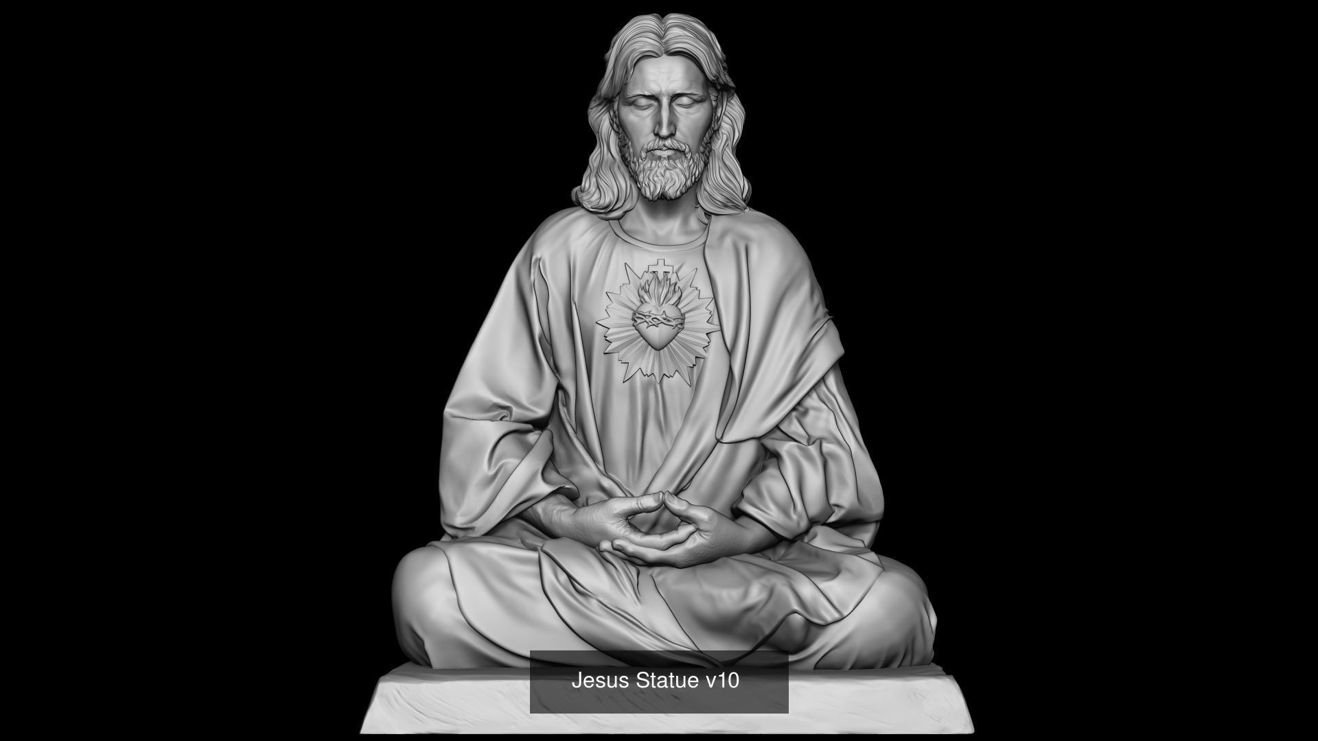 statues lotos pose 3D Model Collection_5