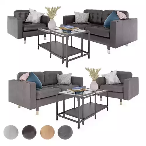 IKEA set with Landskrona double sofa and armchair