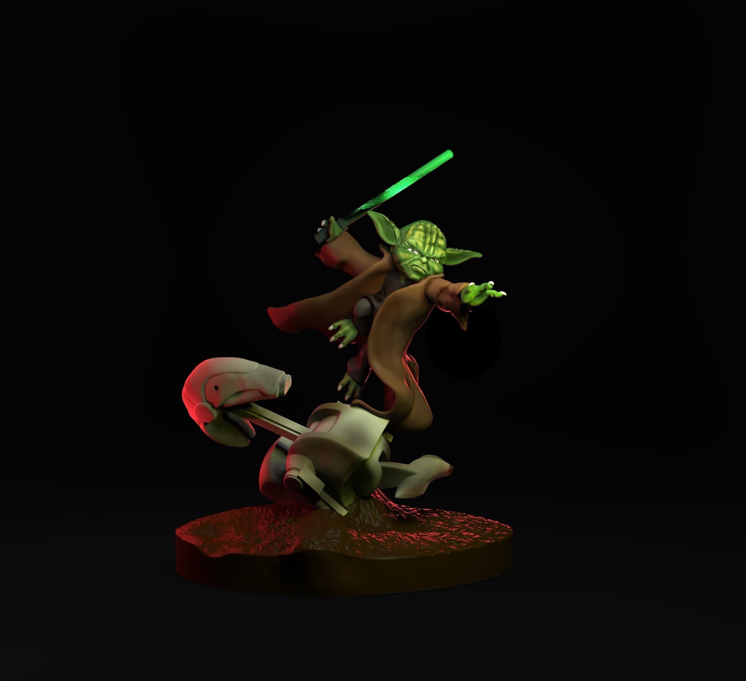Yoda star wars 3D print model_3