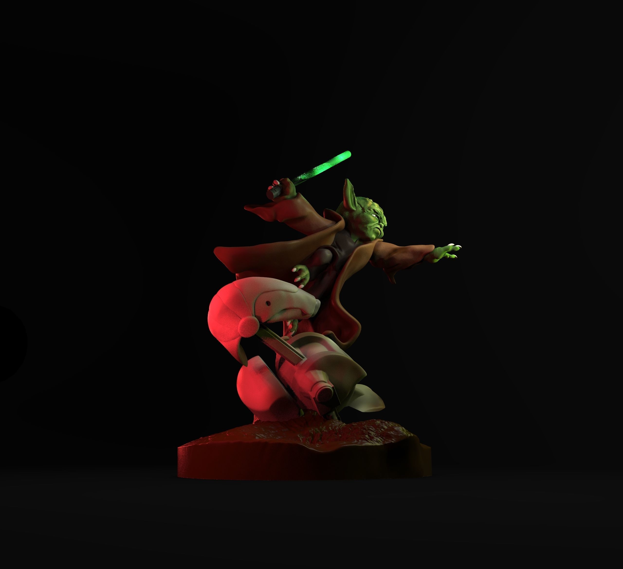 Yoda star wars 3D print model_5