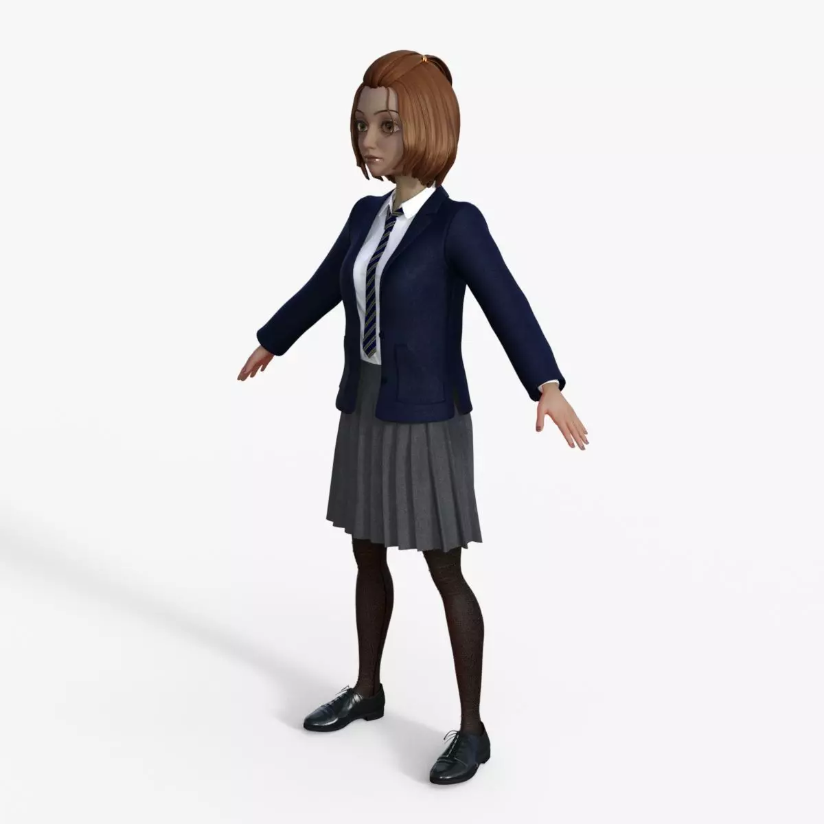 High School Student Girl 3D model