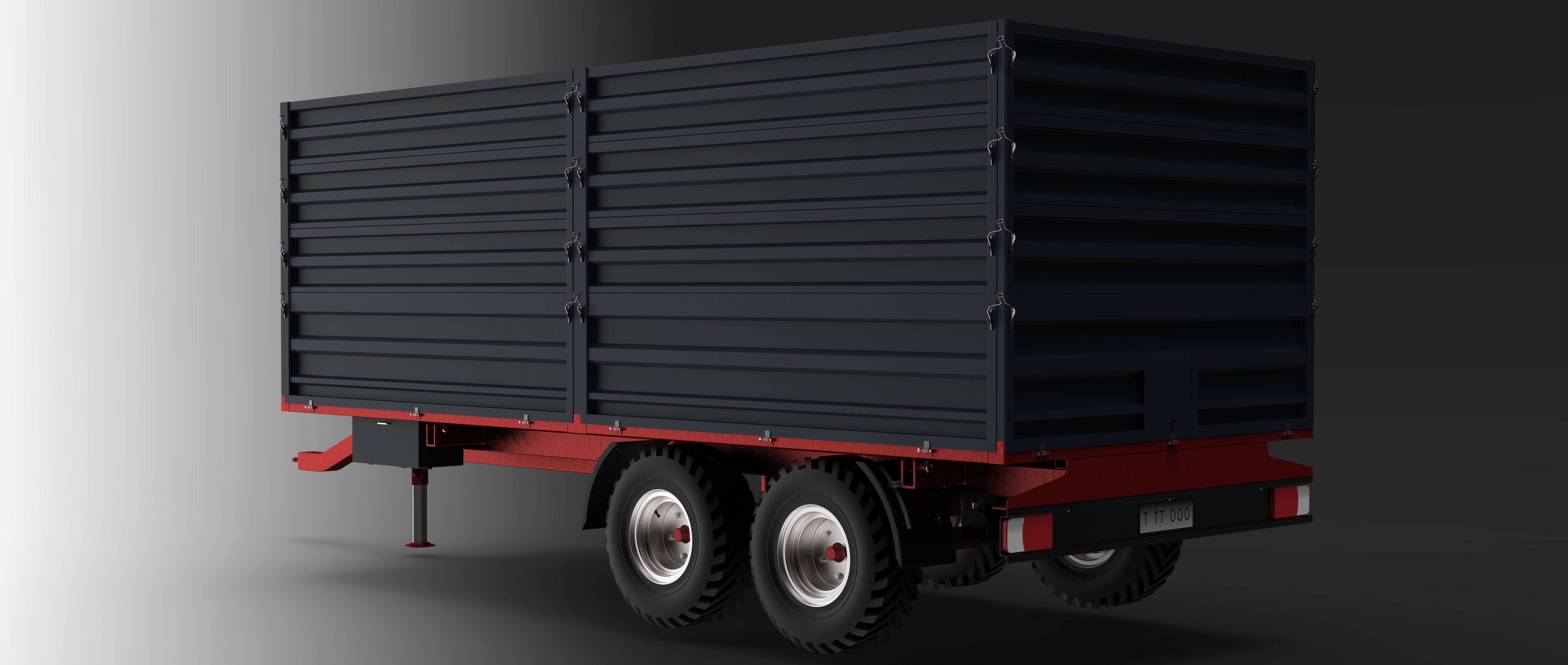Tractor Trailer Low-poly 3D model_11