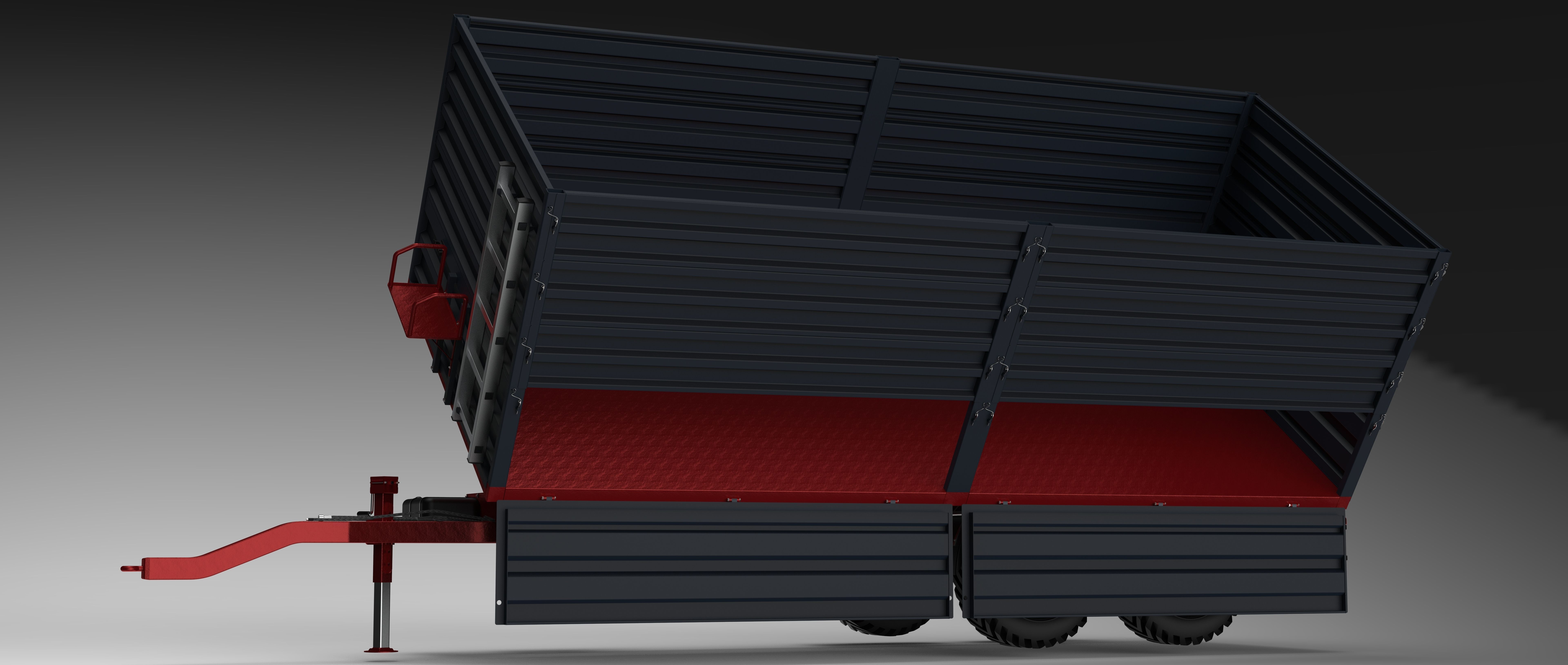 Tractor Trailer Low-poly 3D model_3