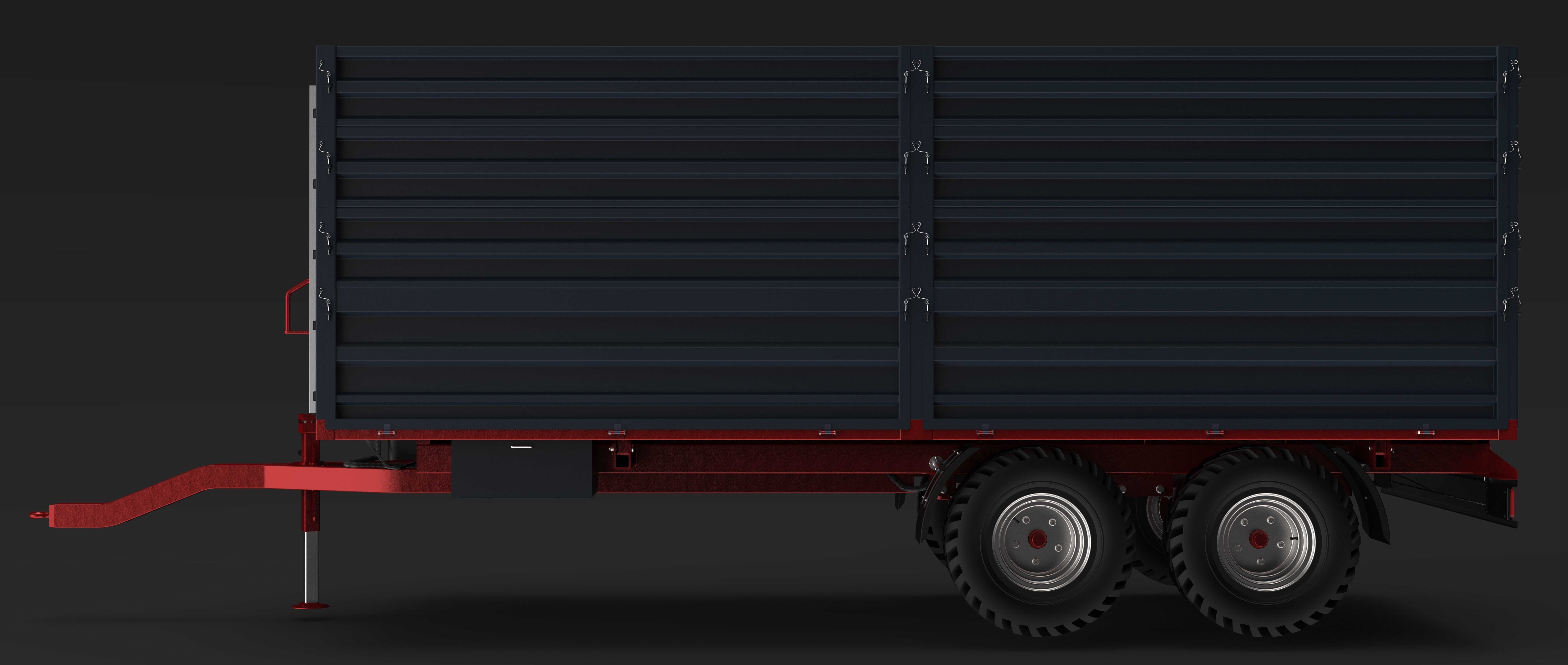 Tractor Trailer Low-poly 3D model_9