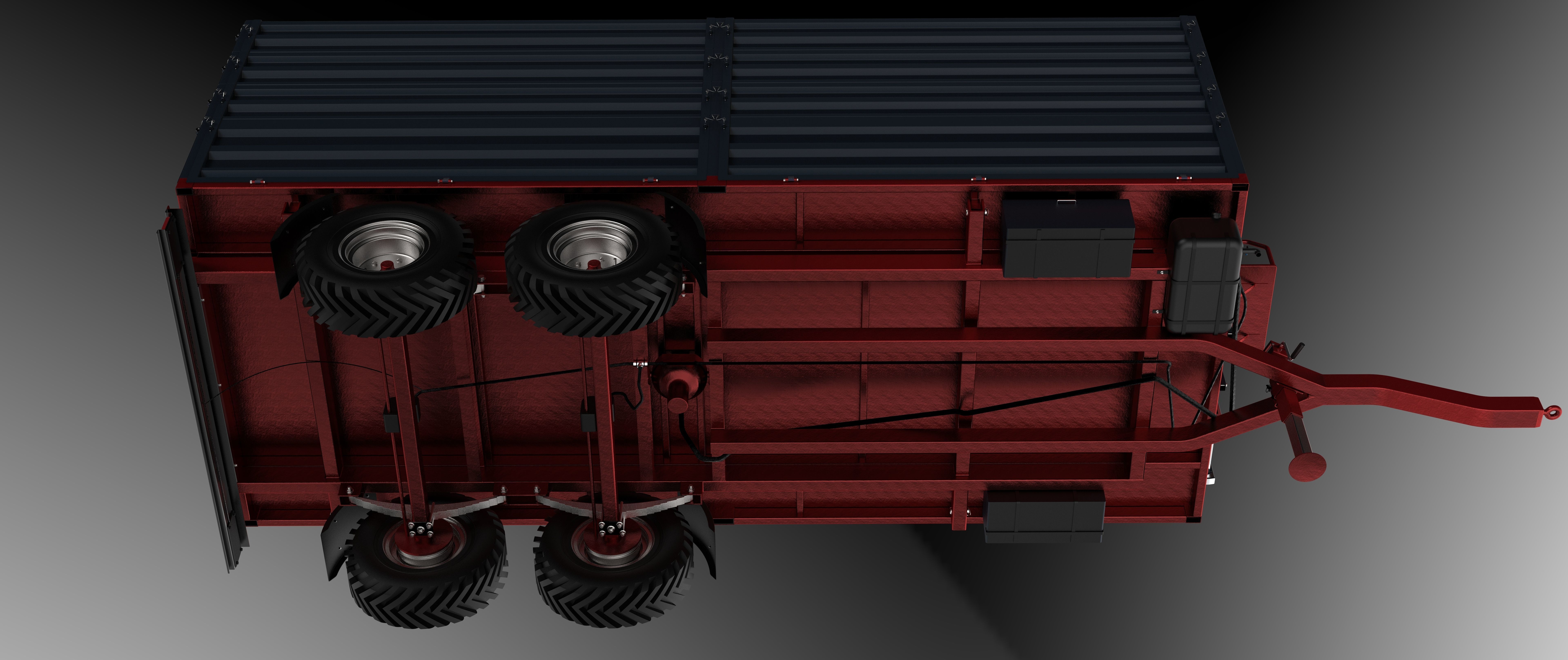 Tractor Trailer Low-poly 3D model_10