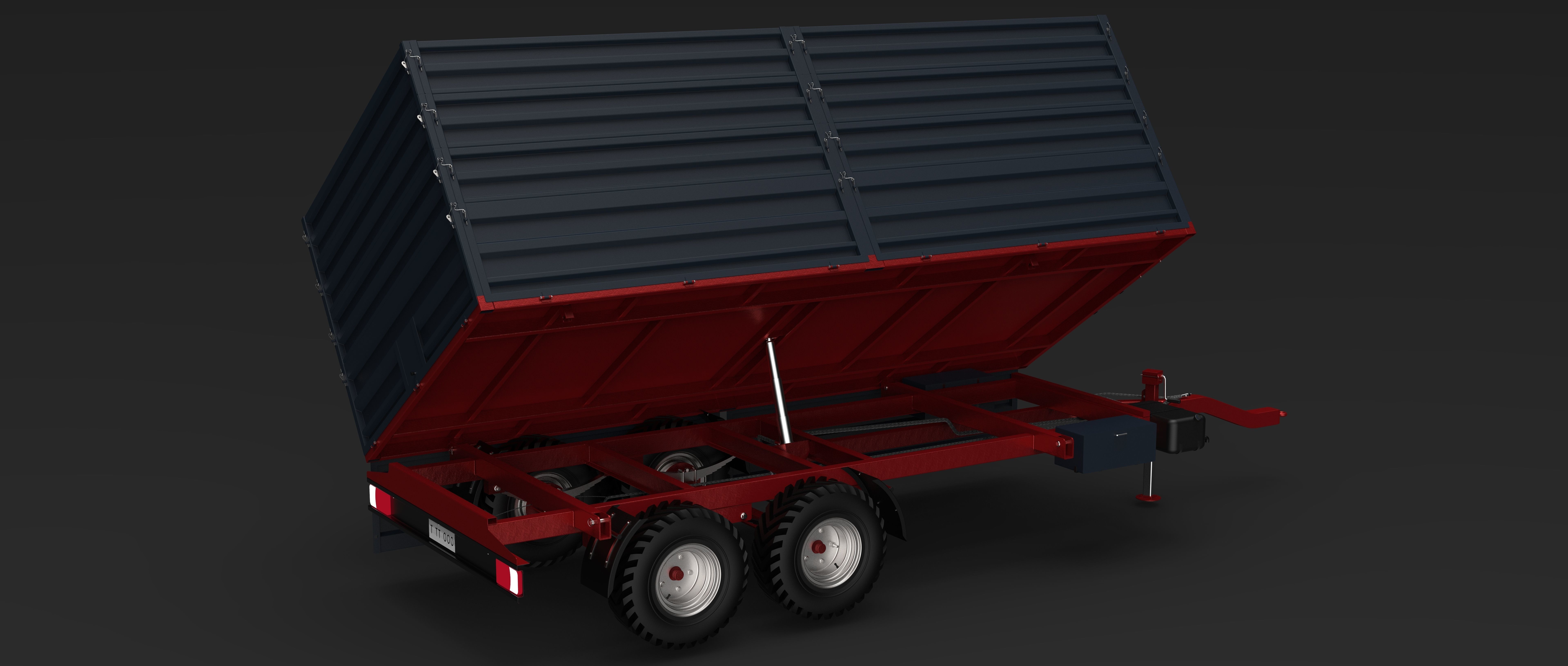 Tractor Trailer Low-poly 3D model_4
