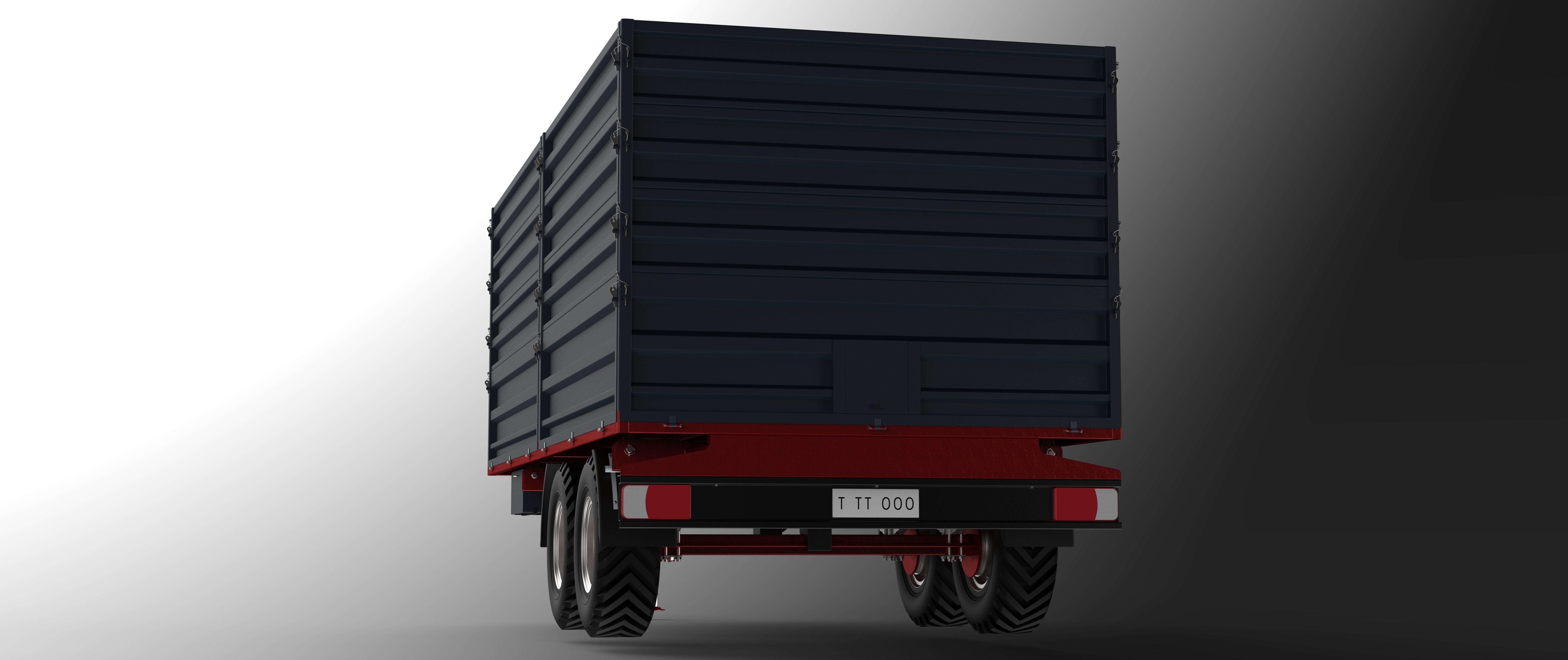 Tractor Trailer Low-poly 3D model_13