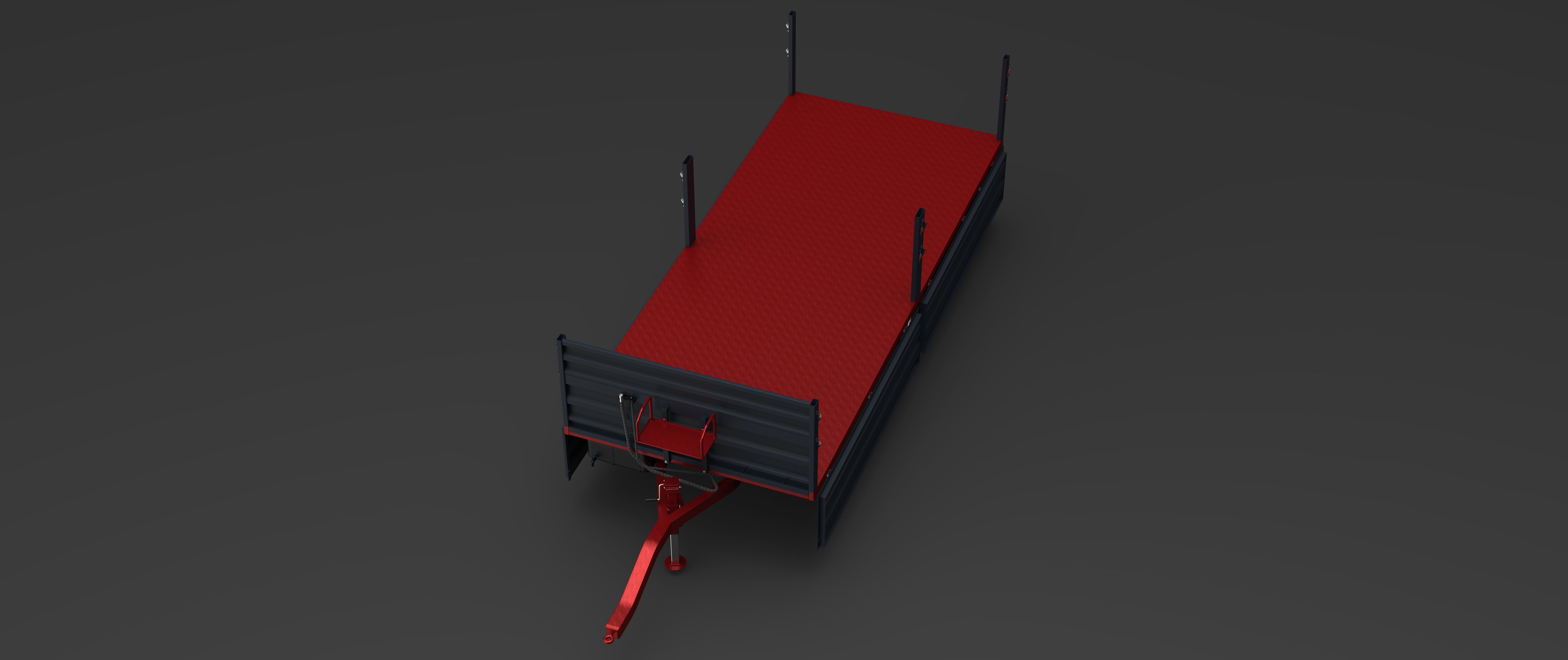 Tractor Trailer Low-poly 3D model_12