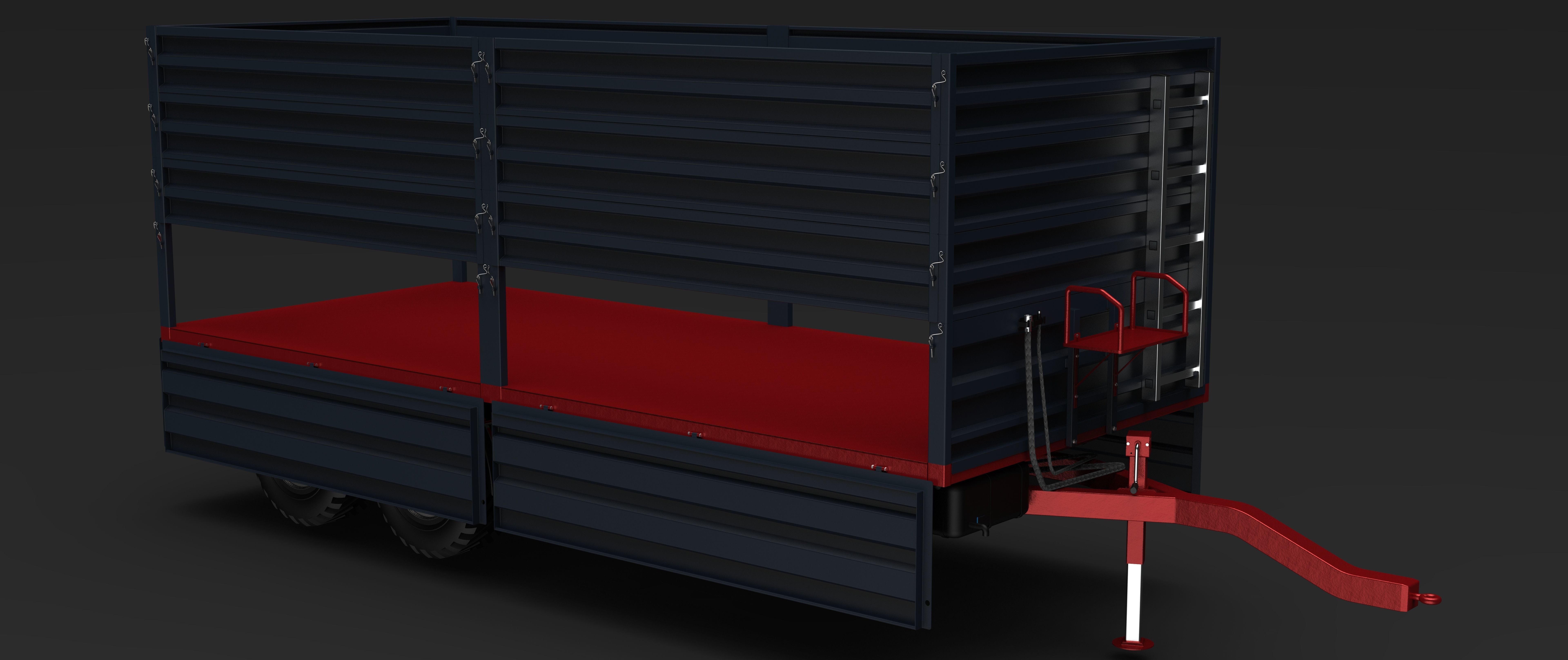 Tractor Trailer Low-poly 3D model_2