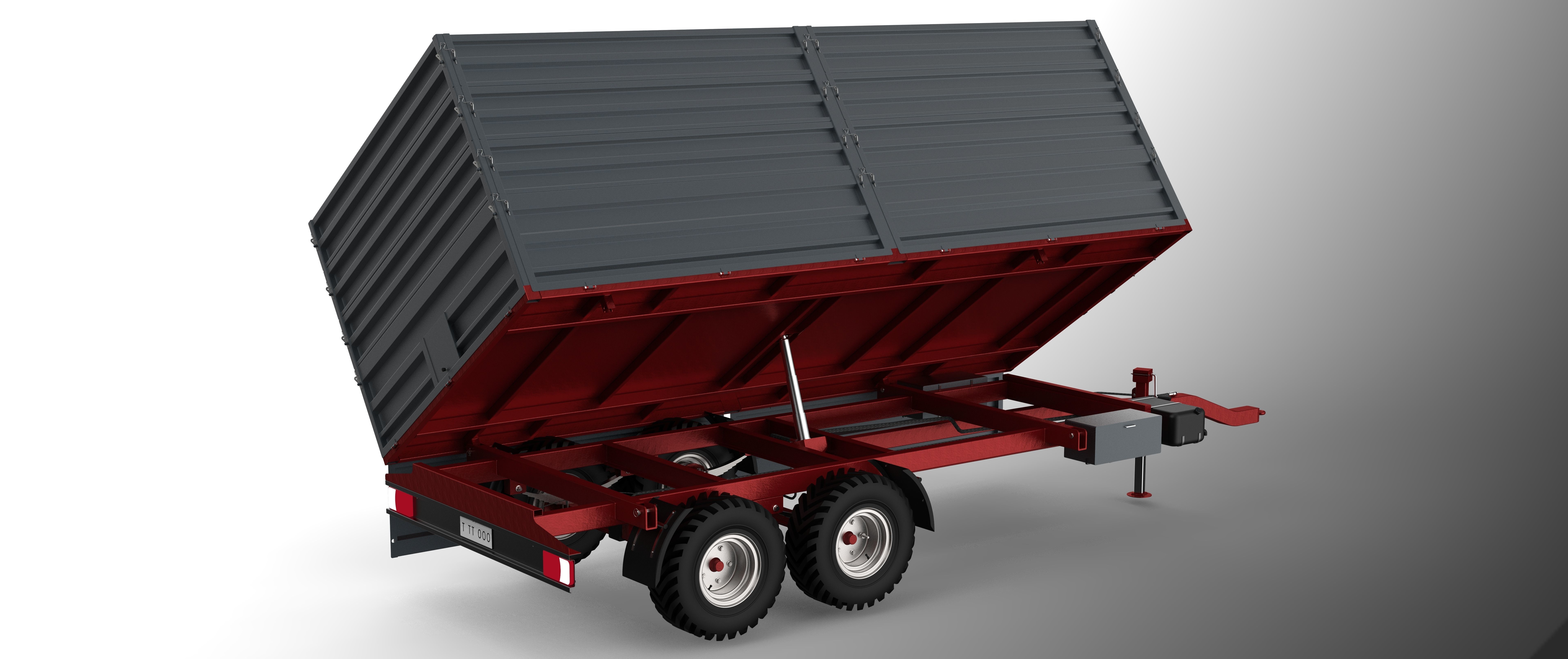 Tractor Trailer Low-poly 3D model_16