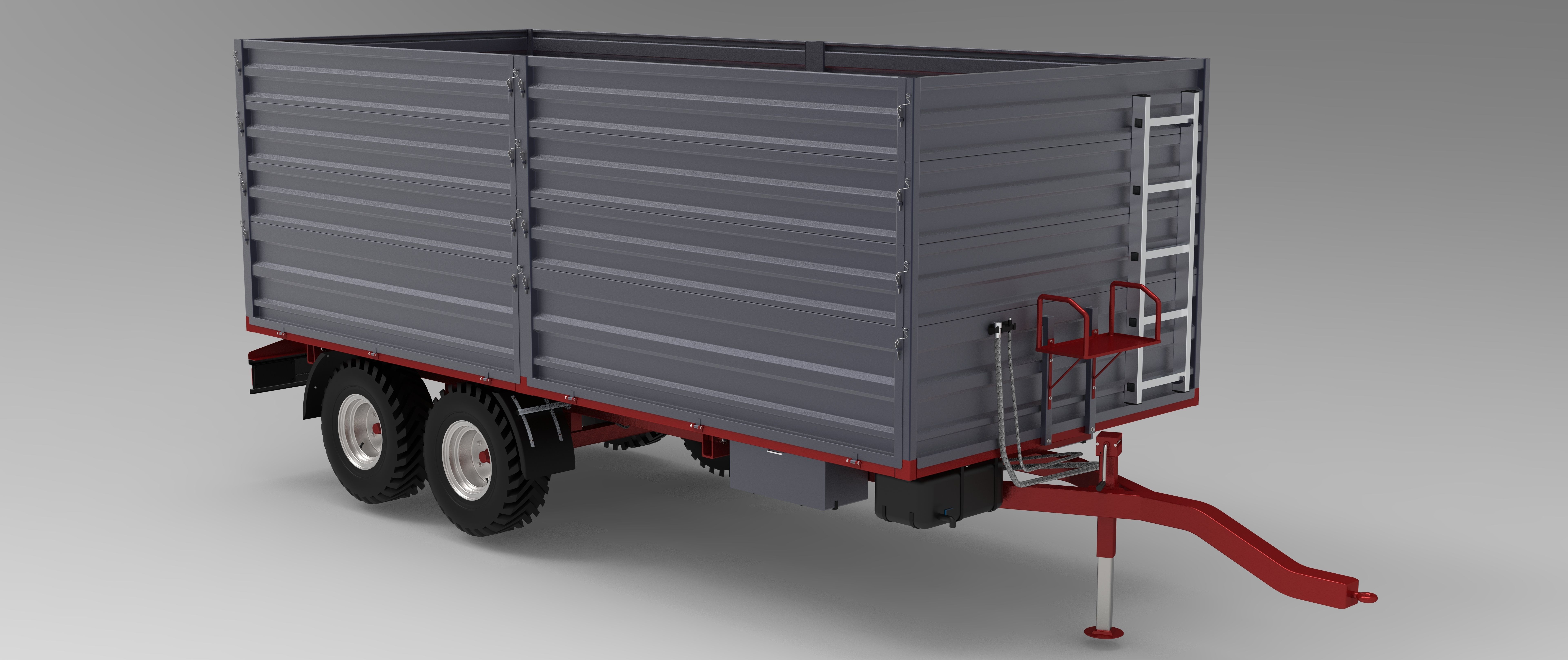 Tractor Trailer Low-poly 3D model_17