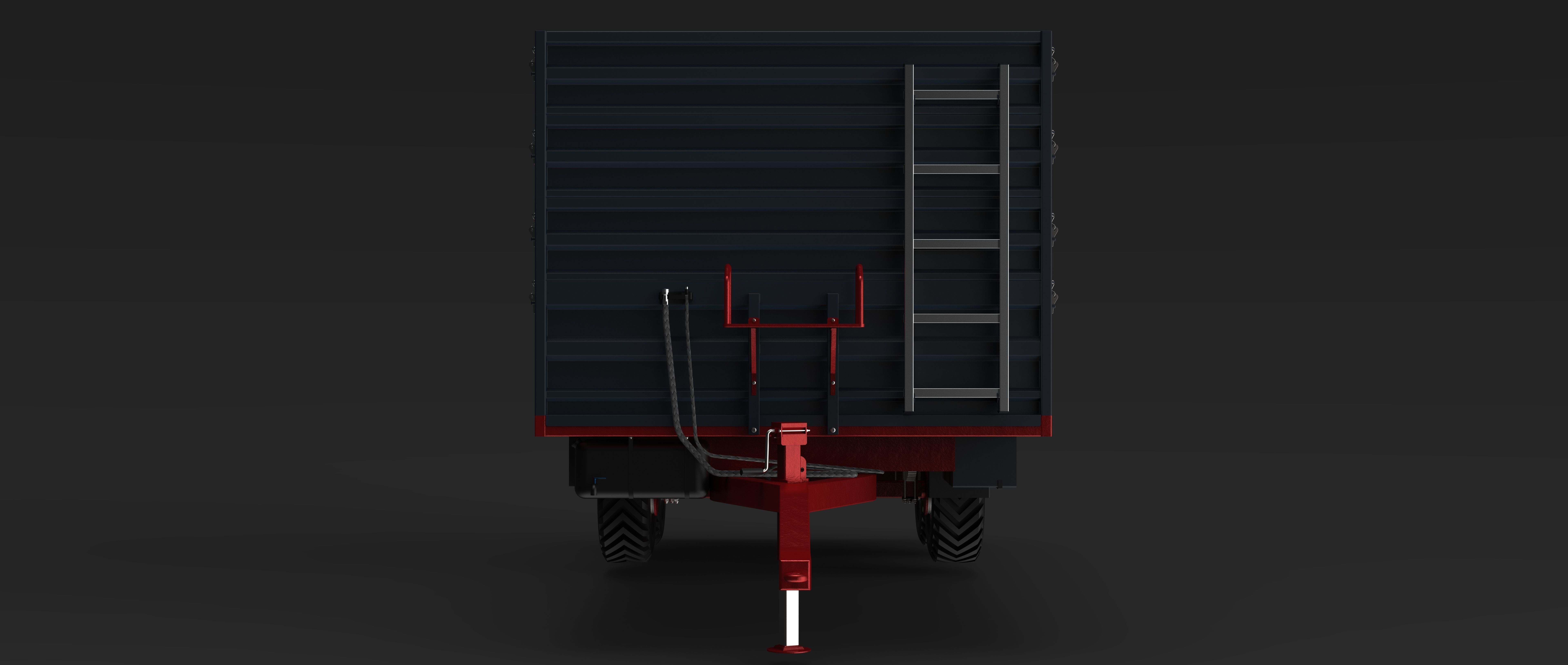 Tractor Trailer Low-poly 3D model_7