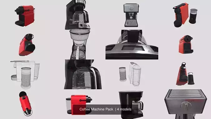 Coffee Machine Pack  3D Model Collection