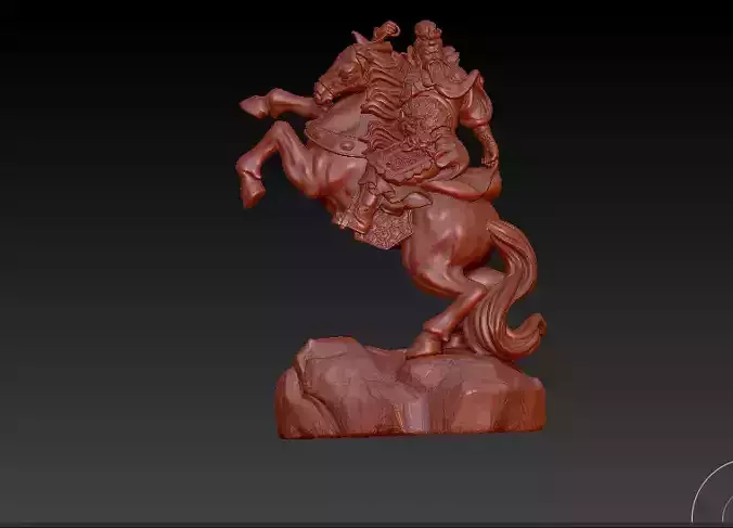 chinese warrior statue sit on horse - quan cong cuoi ngua