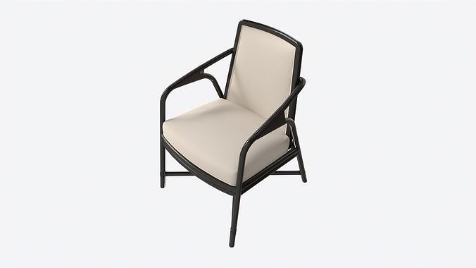 Armchair Baker Knot 3D model 2