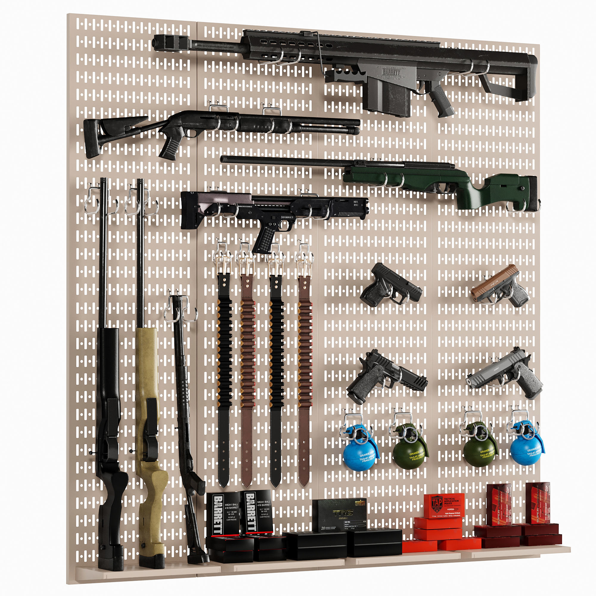 Store Show Case 6 Gun Store 3D model_2