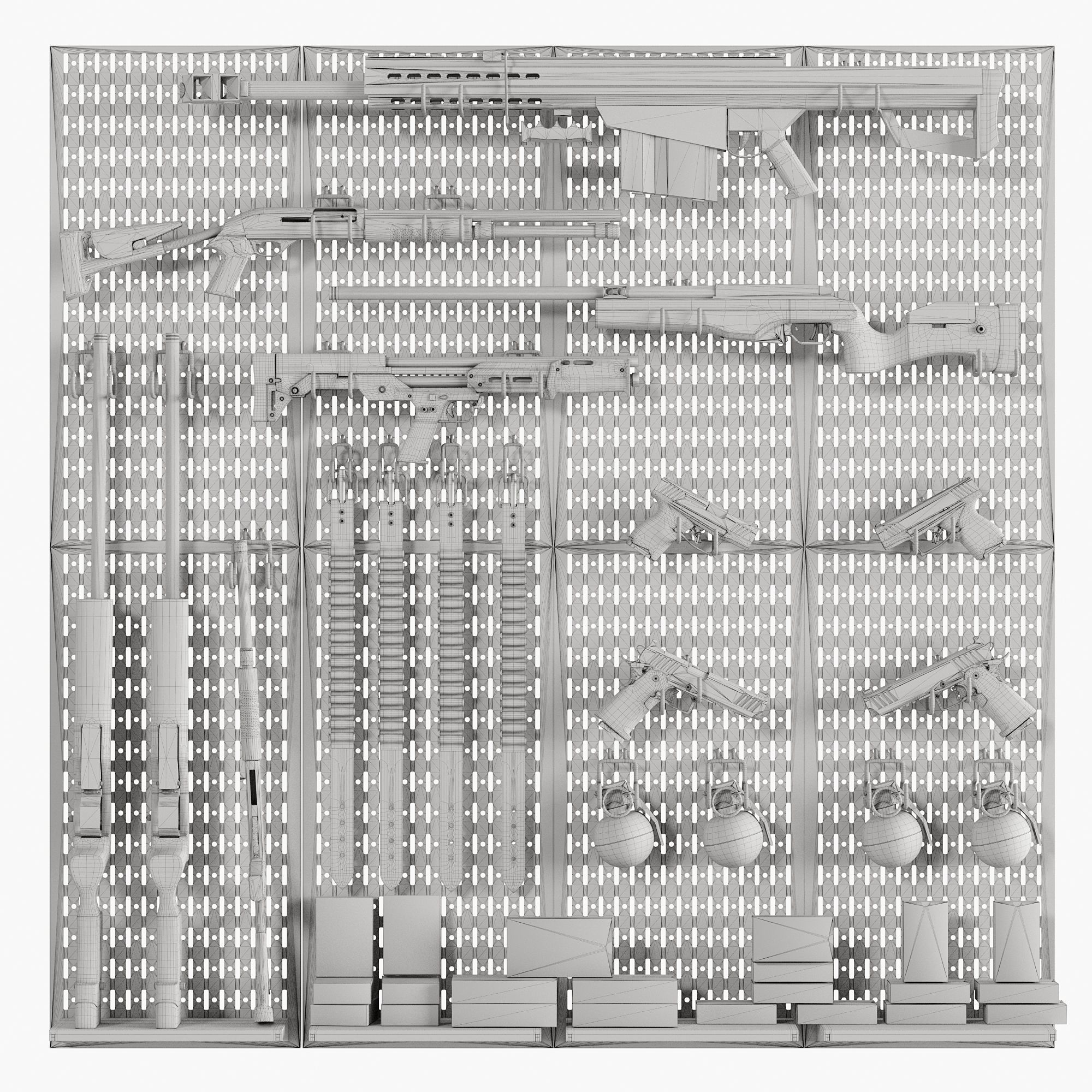 Store Show Case 6 Gun Store 3D model_5