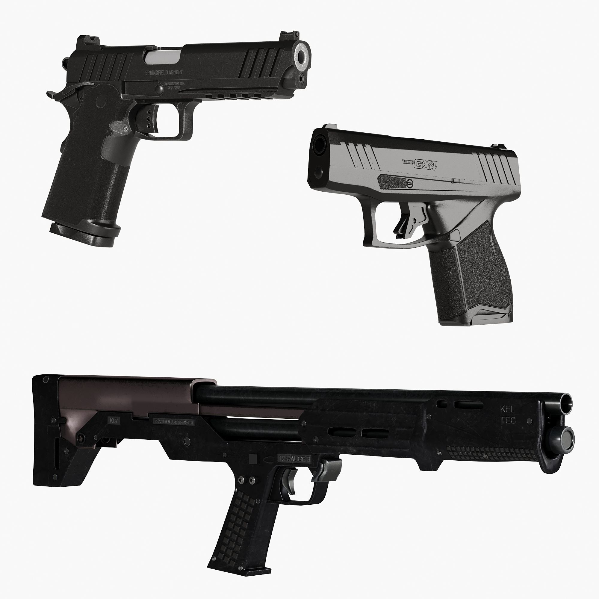 Store Show Case 6 Gun Store 3D model_4