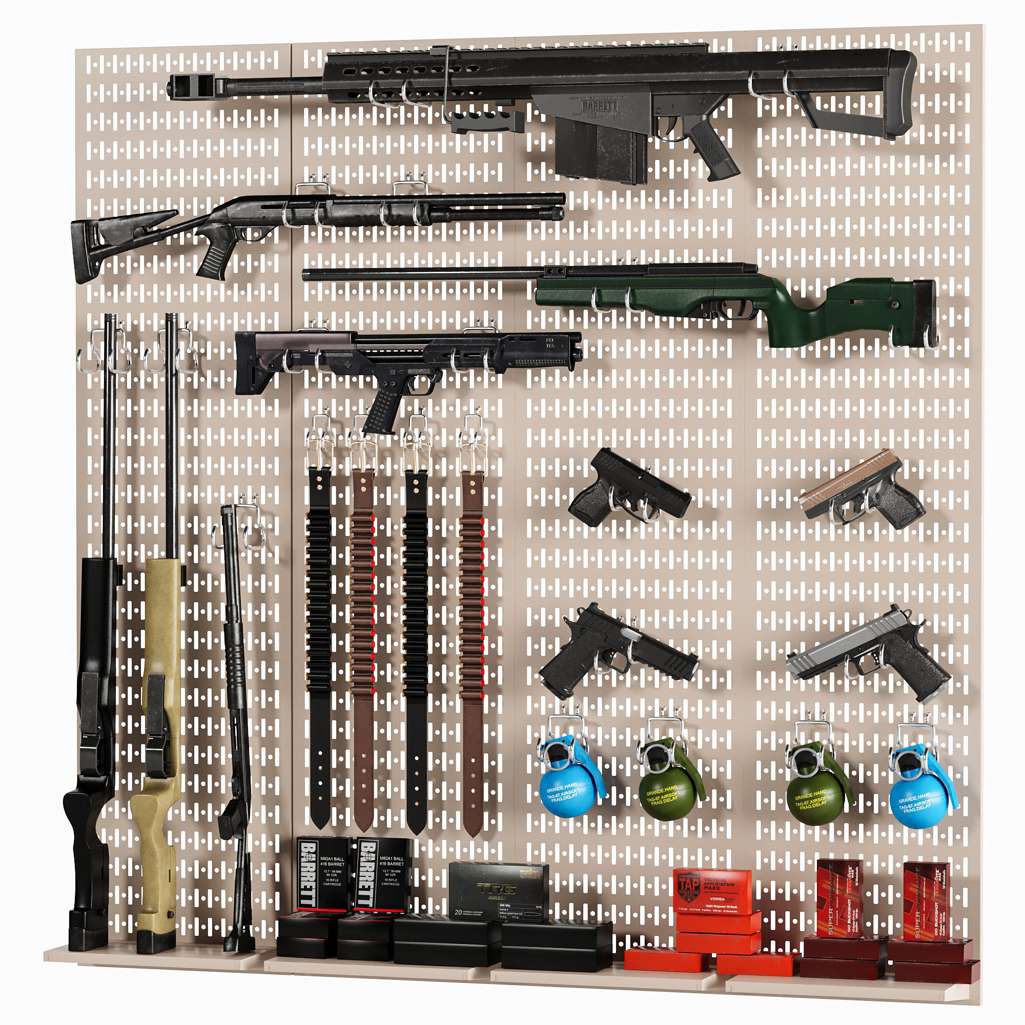 Store Show Case 6 Gun Store 3D model_1